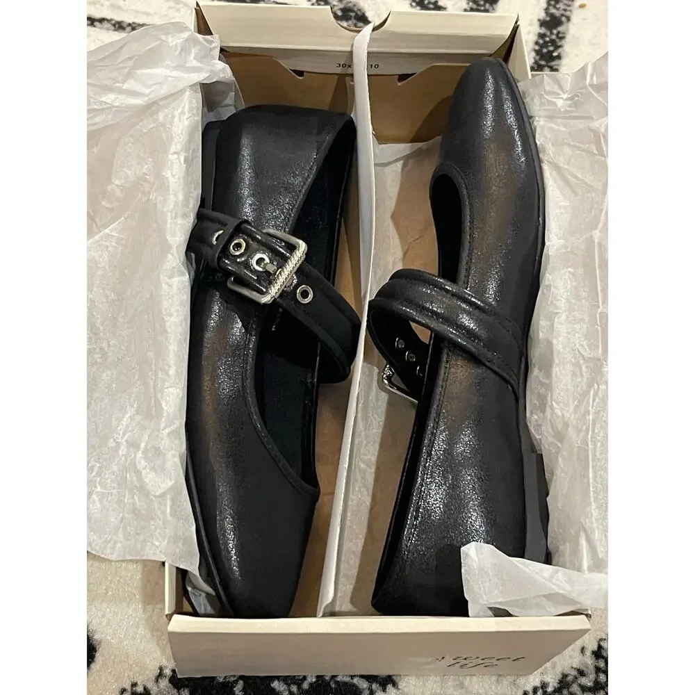 NIB Sweet Life Black Ballet Flats Shoes Size 9 - Picture 3 of 8
